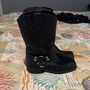Black Men's Western Harness Boots